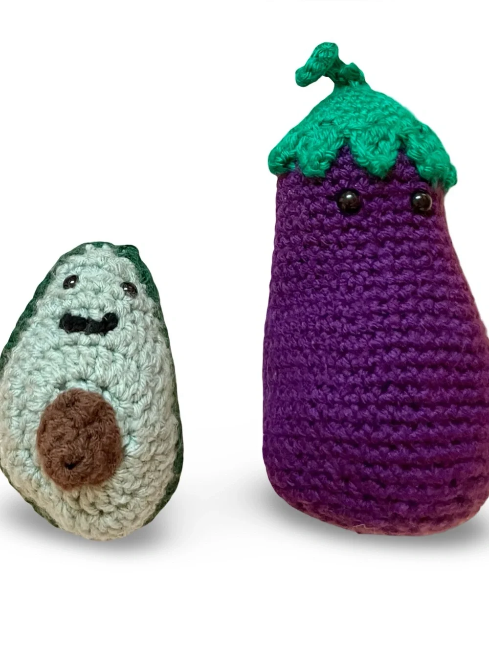 Handmade Crochet Play Food Set - 9pc Amigurumi Fruits, Veggies & Donut